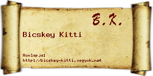 Bicskey Kitti névjegykártya
